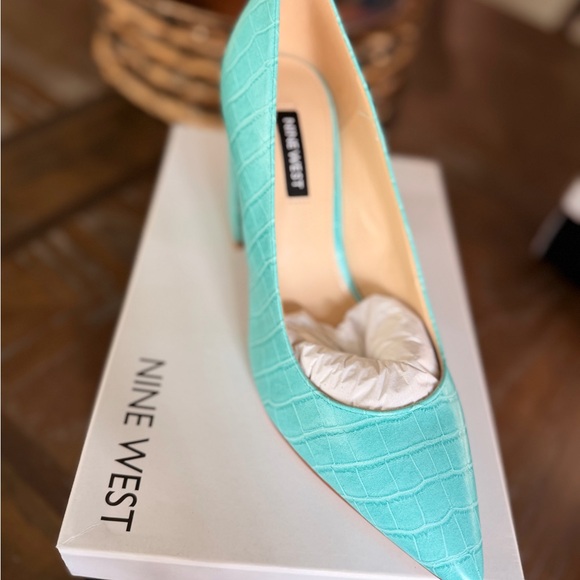 Nine West Shoes - Nine West Aqua Croc-Embossed Heels